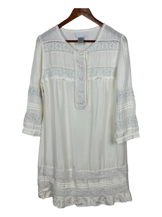 BB Dakota Dresses & Skirts - BB Dakota Silk Lace Tunic Short Dress Boho Vintage Romantic Cottagecore Ivory